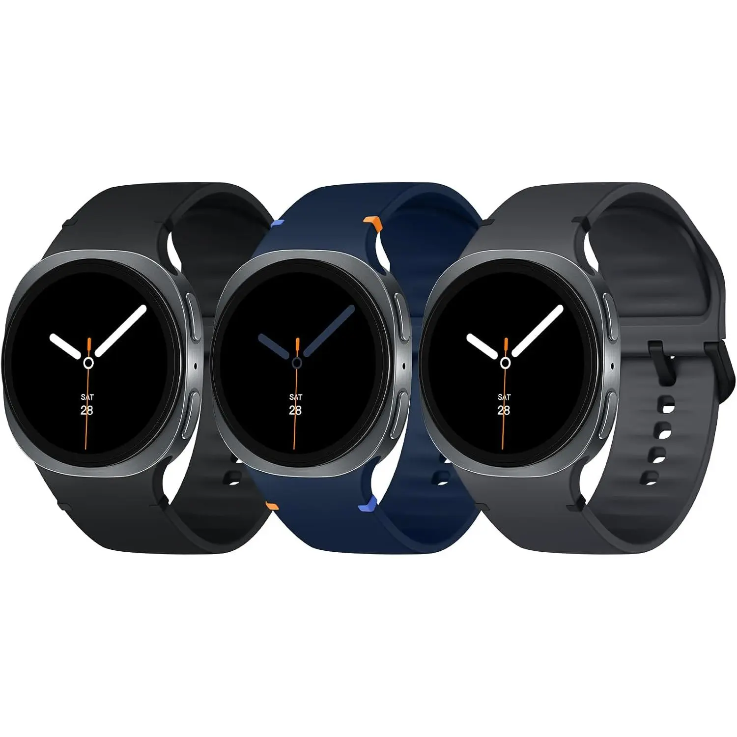 3 Pack Sport Band Compatible for Samsung Galaxy Watch 8/8 Classic Band 40mm 44mm 46mm (2025) Galaxy Watch 7 Bands 44mm 40mm, Samsung Galaxy Watch FE/6/5/4 Classic(40mm-47mm) No Gap Soft Silicone Replacement Strap for Men & Women