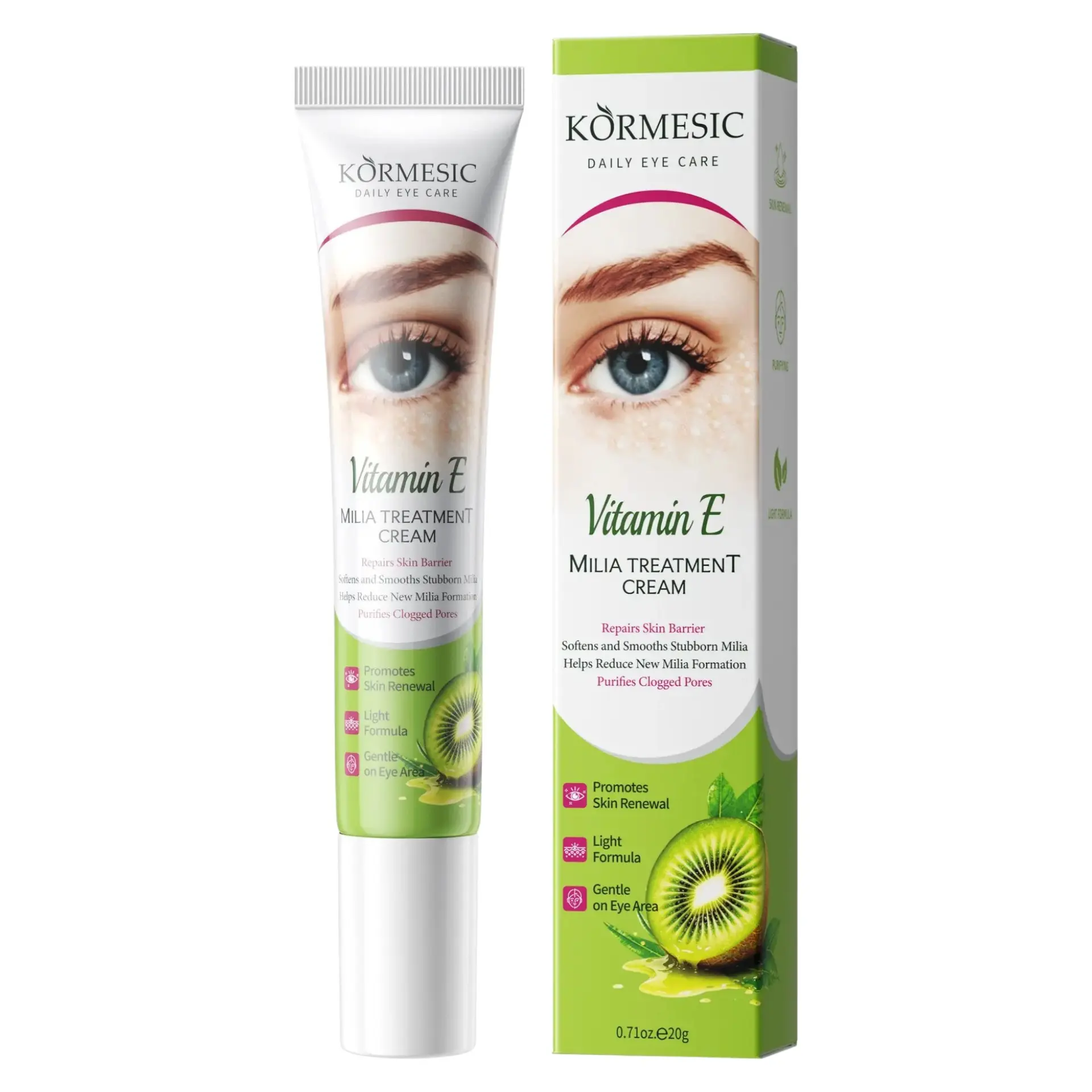 Vitamin E Milia Removal Treatment Cream, Light Hydrating Eye Lotion Soften Milia, Moisturizing Repair Under Eye Skin Care, Gentle