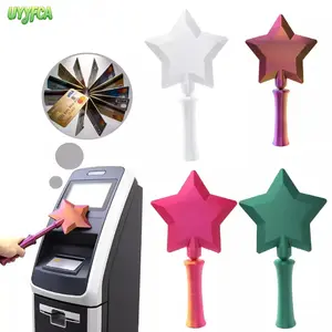 3D Printed Star Magic Wand NFC Payment Stick, Whimsical Fantasy Contactless Tap To Pay Accessory, Solid Matte Gradient Colored Portable Tap Wand, Sturdy Ergonomic Grip Design For Daily Grocery Run Retail Checkout Cosplay Fairy Themed Outfit Novelty Party