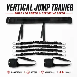 Vertical Jump Trainer Set with Waist Belt and Ankle Straps, Resistance Bands for Basketball Dunk Training, Leg Strength, Speed and Agility Workout, Training Equipment