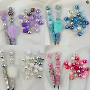 30pcs Rainbow Color Beads, Smooth Matte UV Finish, DIY Jewelry Making, Phone Chains, Keychains, Necklaces, Bracelets, Earrings, Bag Charms