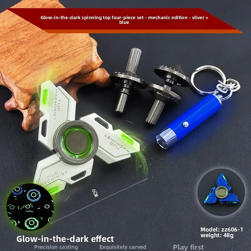 Viral Full Set All Metal Glow In Dark Fidget Spinner Long Spin Time Multi Function Hand Spinner Adult Stress Relief Toy