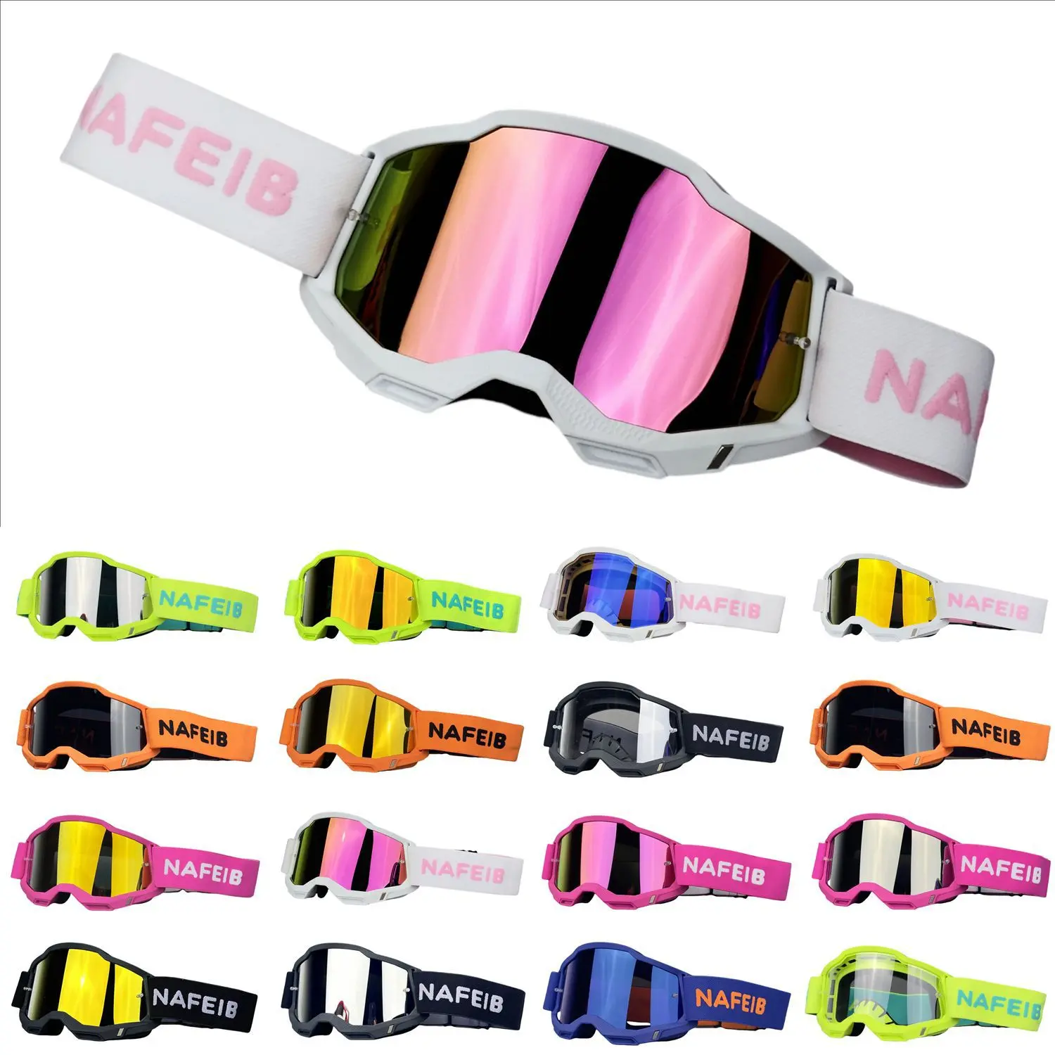 New Design Off-Road Goggles, Dirt Bike Goggles, UV Protection Motorcycle Glasses, Motocross Gear, Dirtbike Gear, Motorcycle Protective Gear, Unisex, Suitable for Cycling and Outdoor Sports