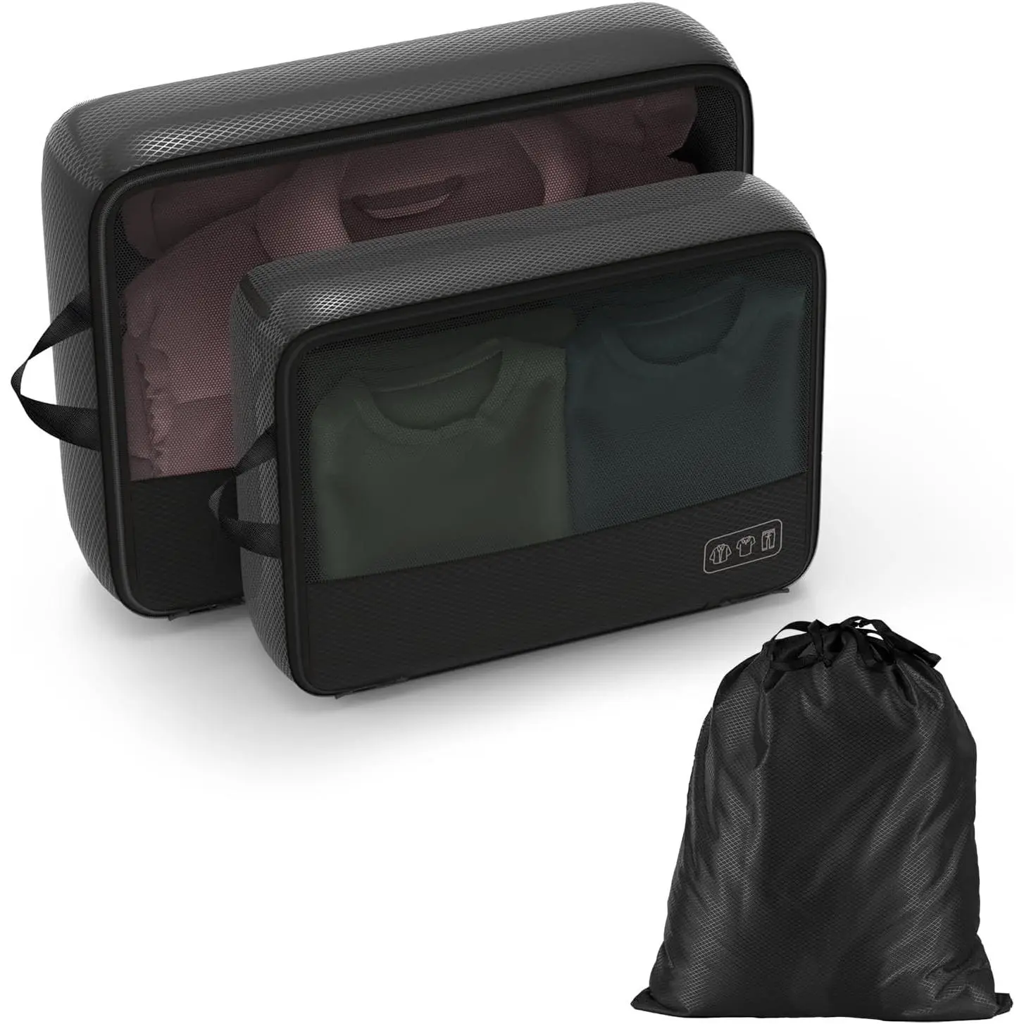 Compression Packing Cubes for Carry  Suitcase Backpack | Lightweight Travel Packing Organizer for , Space Saving Double-Zipper Packing Cubes with Laundry Bag