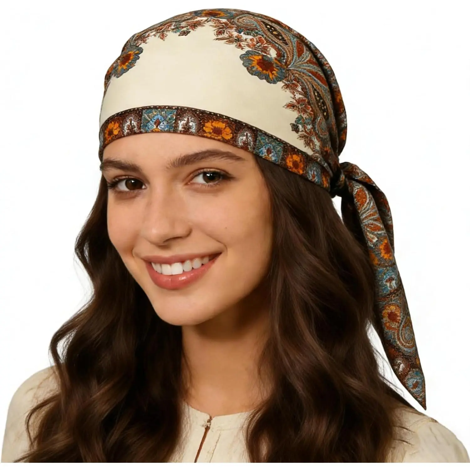Women Paisley Hair Square Scarf 35.5", Silk Like Satin Sleeping Bonnet Wrap  Bandanas Square Scarf Headwear