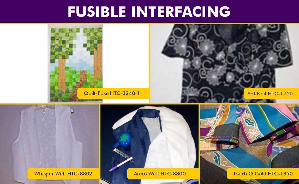 Armo Weft HTC88002 Interlining/Interfacing - 20 Inches Wide, Medium Weight Woven Iron On Fleece Fusible Interface for Sewing,, Rayon, Sold in 5 Yard Package, (White)