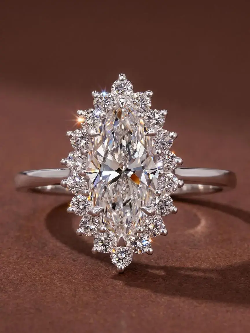 1 Pc Gorgeous Retro Surrounding Horse Eye Zircon Ring for Women Exquisite Trendy All-Match Engagement Wedding Ring Simplicity Ladies Fashion Jewelry for Party Daily Clothing Decor Accessories as Anniversary Birthday Valentine's Day Gift for Girlfriend