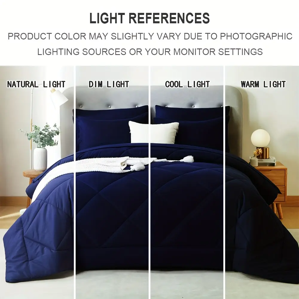 5/7pcs Luxurious Bed in a Bag Comforter Set, Soft Microfiber Lightweight Hypoallergenic Breathable Easy Care, Twin/Full/Queen/King Size Bedding Set, All Season Use, Ideal Family Gift
