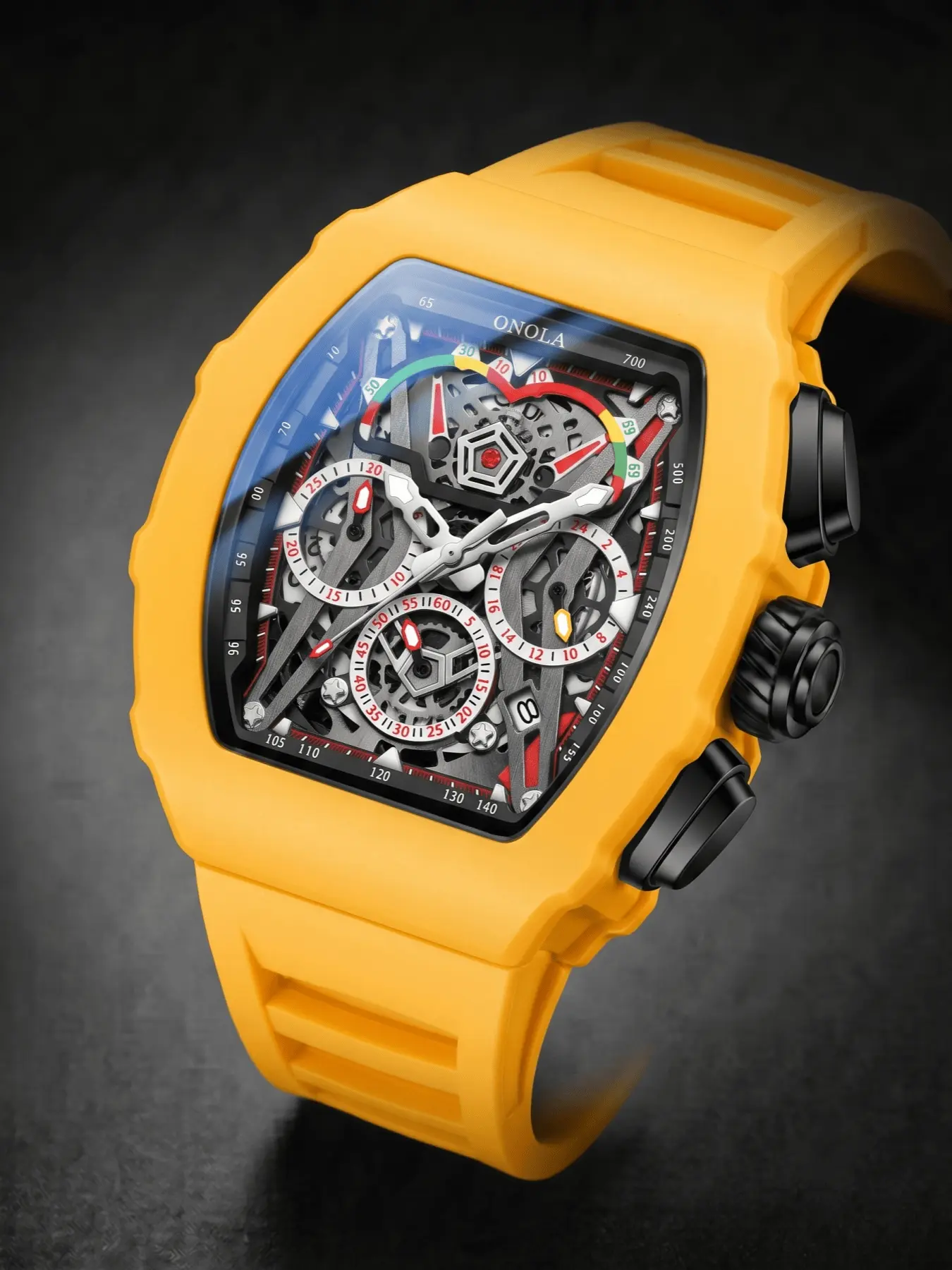 ONOLA Quartz Men Wrist Watch Hand Watch Tonneau Chronograph Watch Function Watch Integrated Racing Sport Business Men Wristwatch Daily Party Birthday Anniversary Holiday Gift Watch