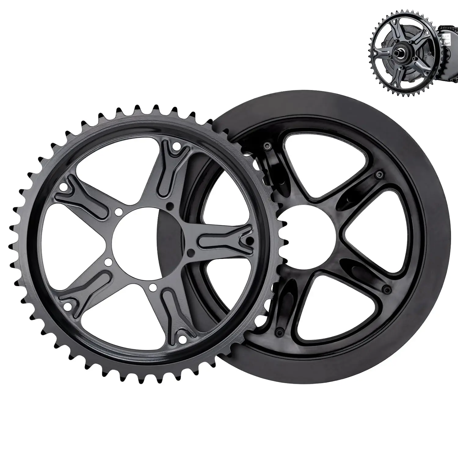 Bike Chainring 44T for BAFANG BBS01 / 02 / 01B / 02B Mid Motor Kit| 7.1" Steel Round Bicycle Chain Ring Sprocket, for 250W 500W 750W Ebike Conversion Kits, High Strength & Durability