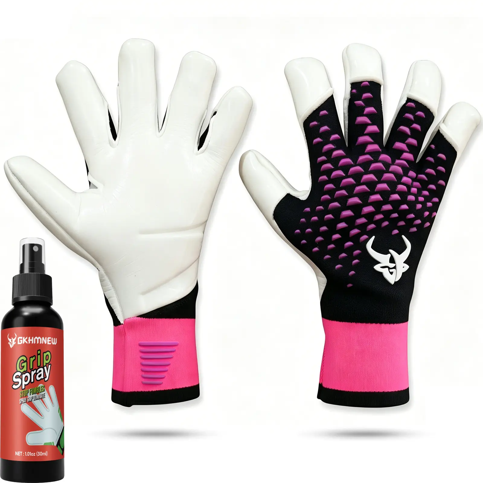 Goalkeeper Gloves for Kids Boys Children Youth Adult, Soccer Gloves with 30ml Goalkeeper Grip Spray and Non-Slip Wear Resistant Latex Mate