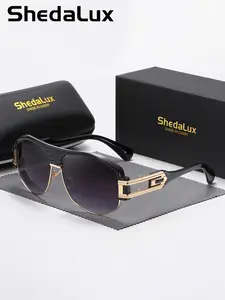 Shedalux Unisex Modern Elegant Full Frame Sunglasses, Outdoor Camping Picnic Square Sunglasses, Uv400 Protection, All Seasons