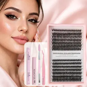 False Eyelashes Set, High Capacity Hot-Melt Natural Beginner Single Cluster DIY Segmental Eyelashes Kitlash Clusters Kit,Lashes,Eyelashes,Fake Lashes（40D&50D,9-16mm)