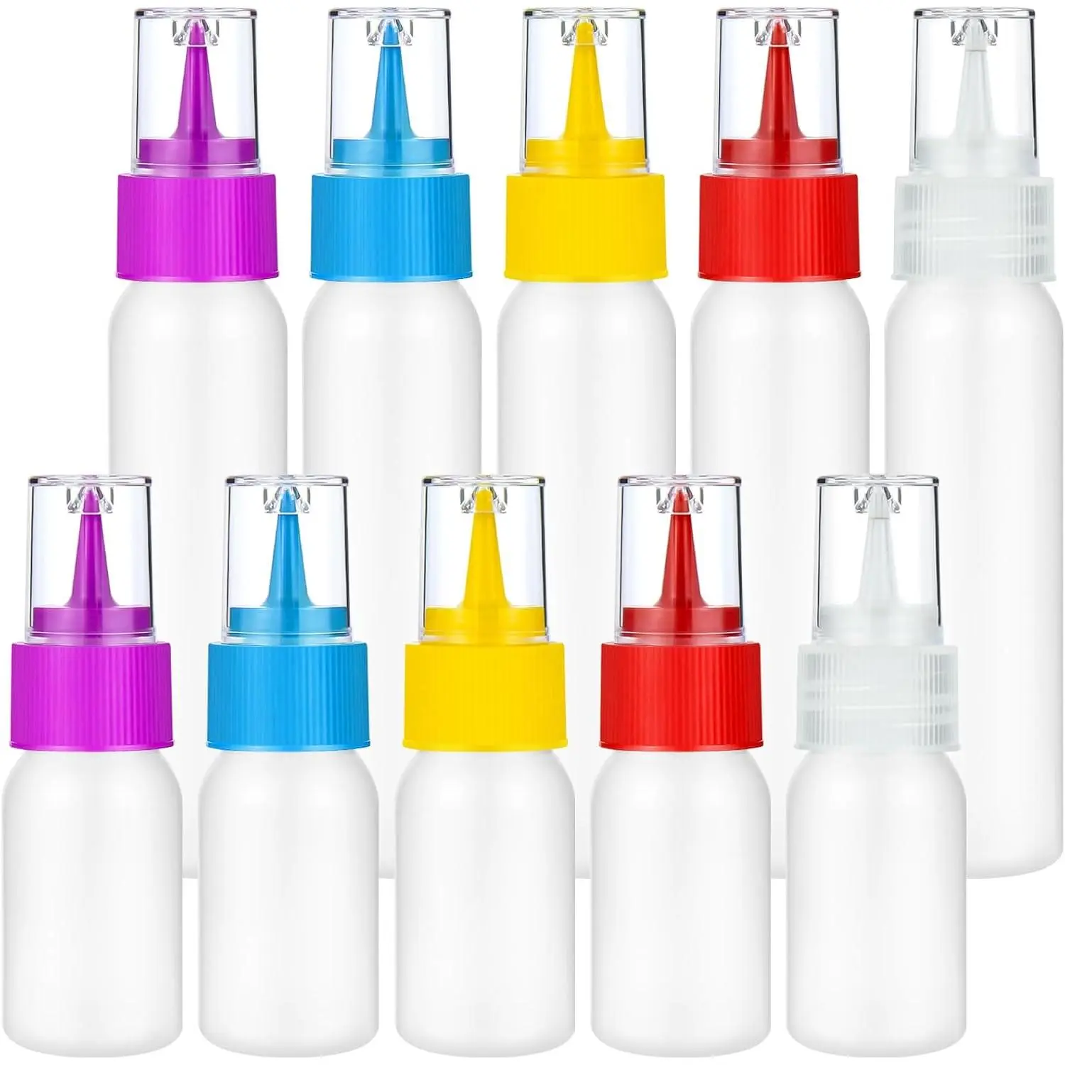 10 count Squeeze Writer Bottles 30ml/60ml Plastic Icing Bottles Small Easy Squeeze Bottle 1 And 2 Ounce For Cakes Cookie Decorating,  Coloring,  DIY & Ice Cream Decoration