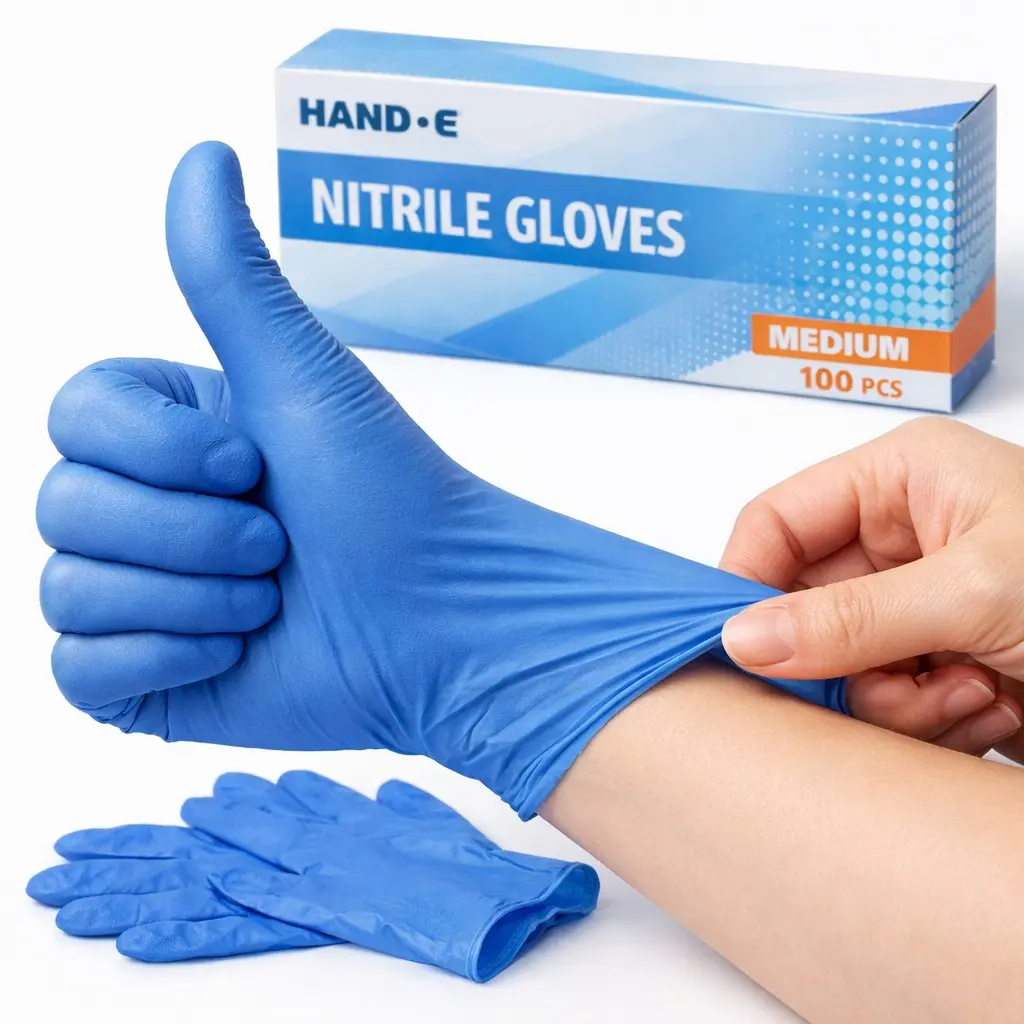 Blue Nitrile Gloves, Powder-Free, Disposable, 4/50/100 Pcs, Ideal for Manicure, Hairdressing, Craft Making, Pet Grooming, Home Cleaning