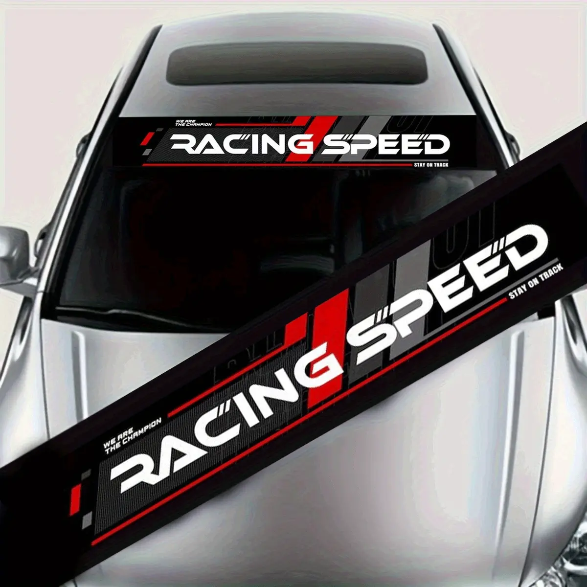 1 Pack Racing Speed Windshield Car Decal - Self-Adhesive No Residue Plastic/Glass/Metal/Surface, Car Exterior Window Decoration, Car Stickers Decals