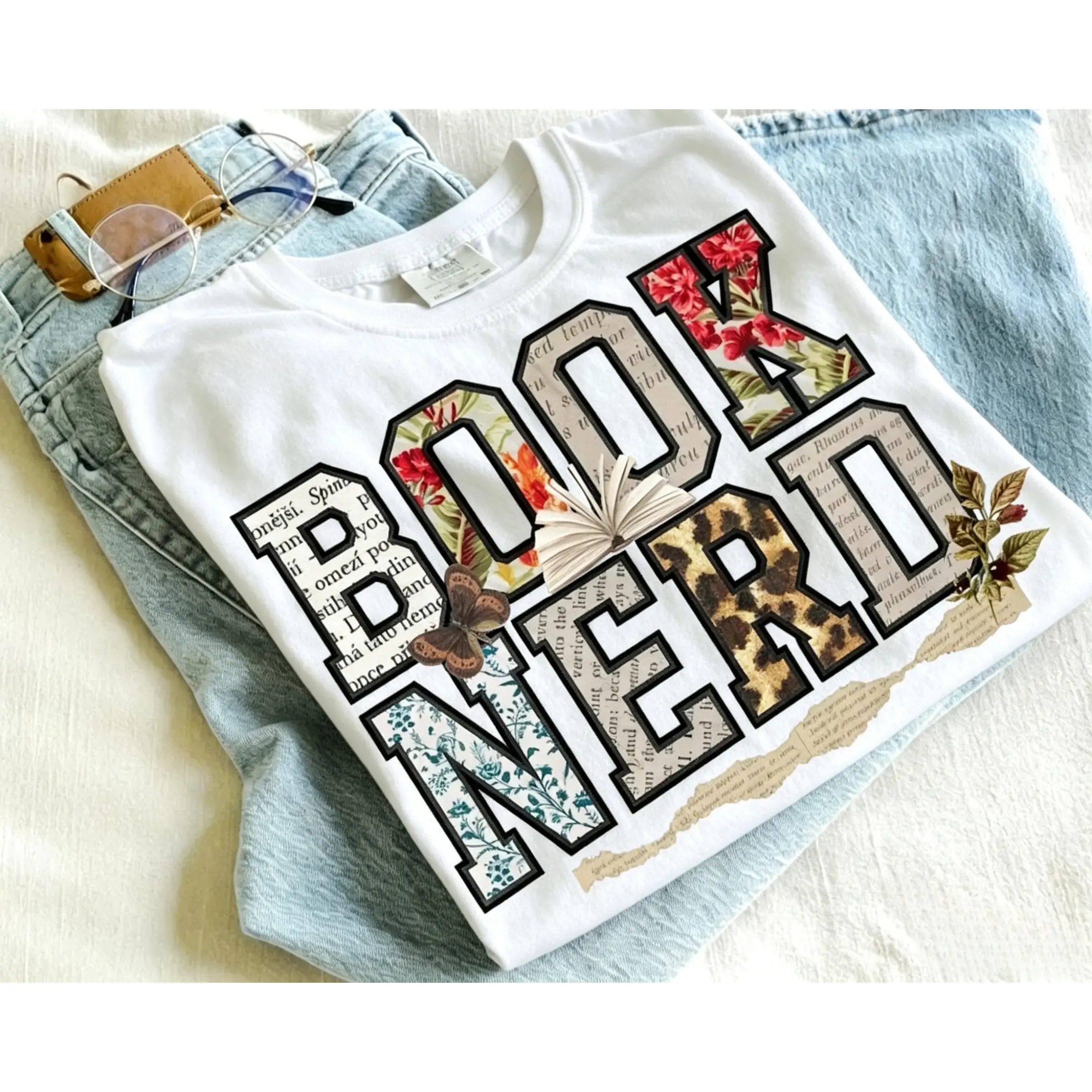 Book Nerd PRINTED Vintage T-shirt Retro Bookish Trendy Lover Retro Tee Trendy For Booktok Librarian Gift Idea Bookish Casual Short Sleeve Crew Neck Top book lover reading shirt booktok outfit literary apparel vintage reading tee reader clothing