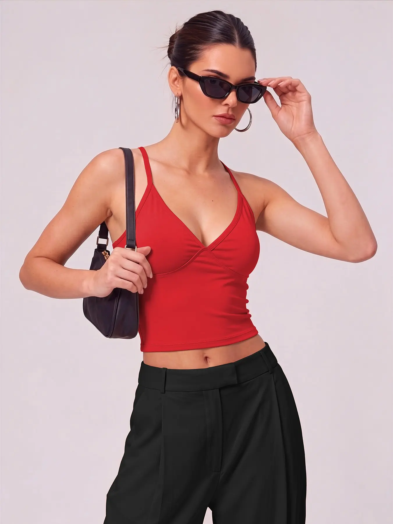 Women's Sports Halter Top, Yoga Outdoor Casual Tank Top, Slim-Fitting Nylon Shirt, All Seasons Regular Fit, Plain Surface Design