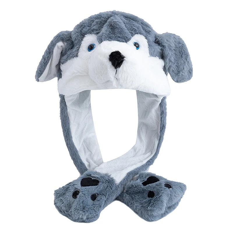 Hot Sale Unisex Funny Ear Hat Animal Style Couple Cute Ear Moving Up Cap Men Women Girls Rabbits Ears Plush Winter Lovely Hat ﻿