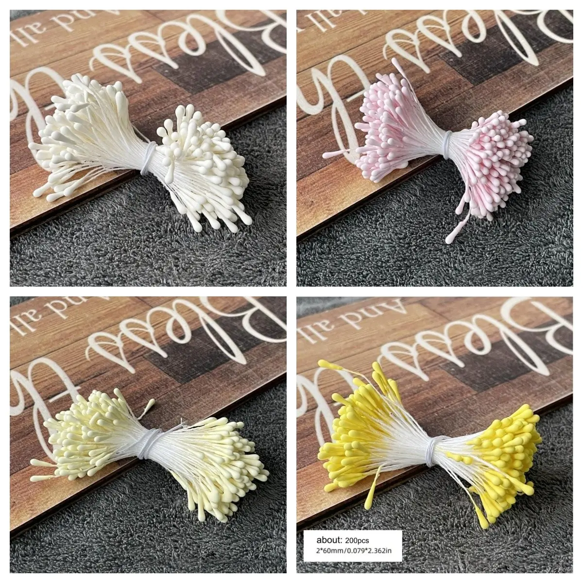 200pcs 2mm Handmade DIY Flower Materials, Heart Accessories, Pearl Shine Bud Fondant Core Net Flowers, Craft Supplies, Craft Embellishments, Diy Crafts Supplies
