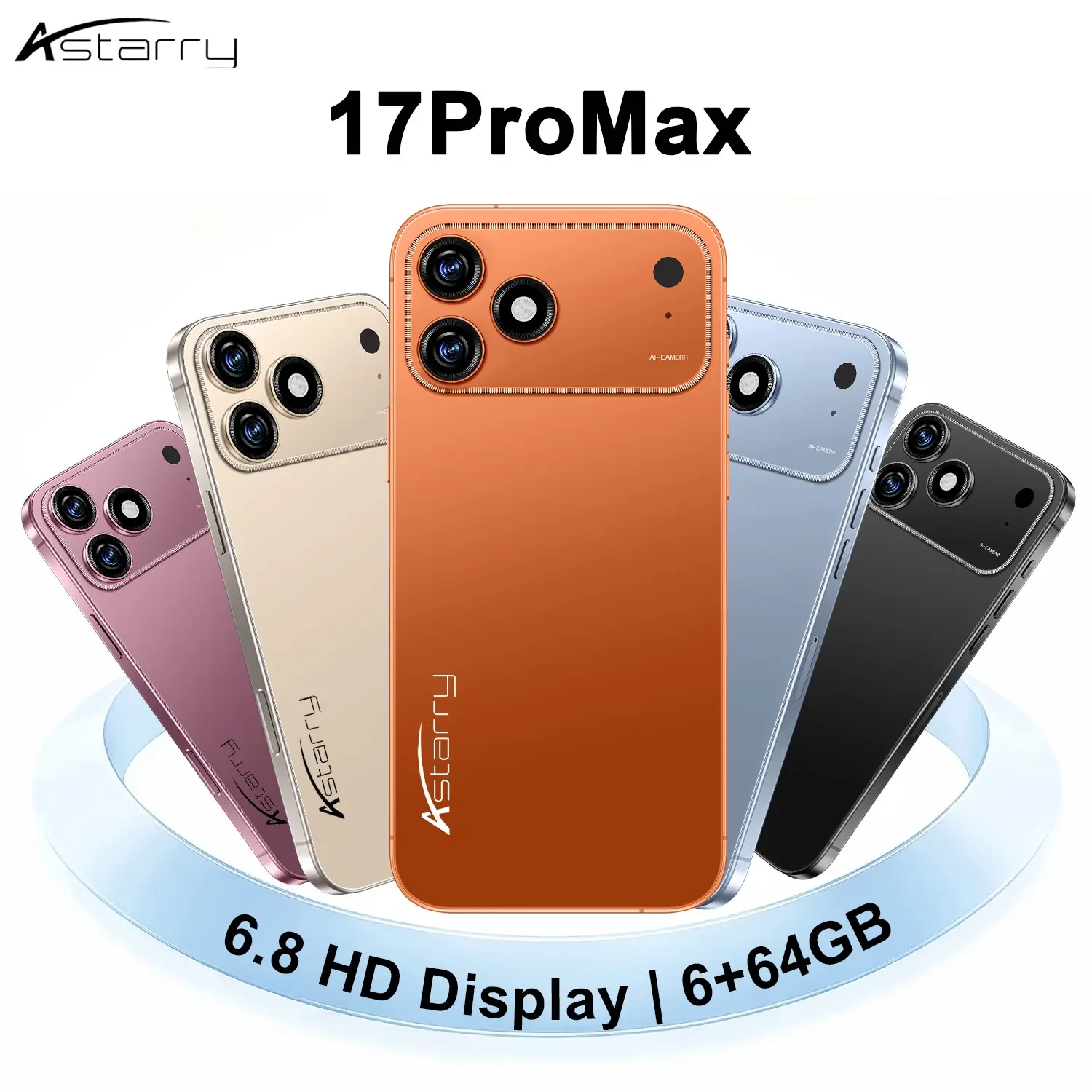 Astarry 17 Pro Max Android 12, Face Recognition, Mtk6762, Bluetooth-compatible WiFi, 6gb+64GB, 6.8 Inch HD Display, Dual Sim, 3500mah Battery