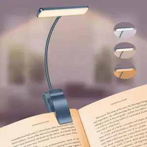 19 LED Rechargeable Book Light for Reading in Bed with Memory Function- Eye Caring 3 Color Temperatures,Stepless Dimming Brightness,90 Hrs Runtime Clip  Light for Book Lovers-Pacific Blue