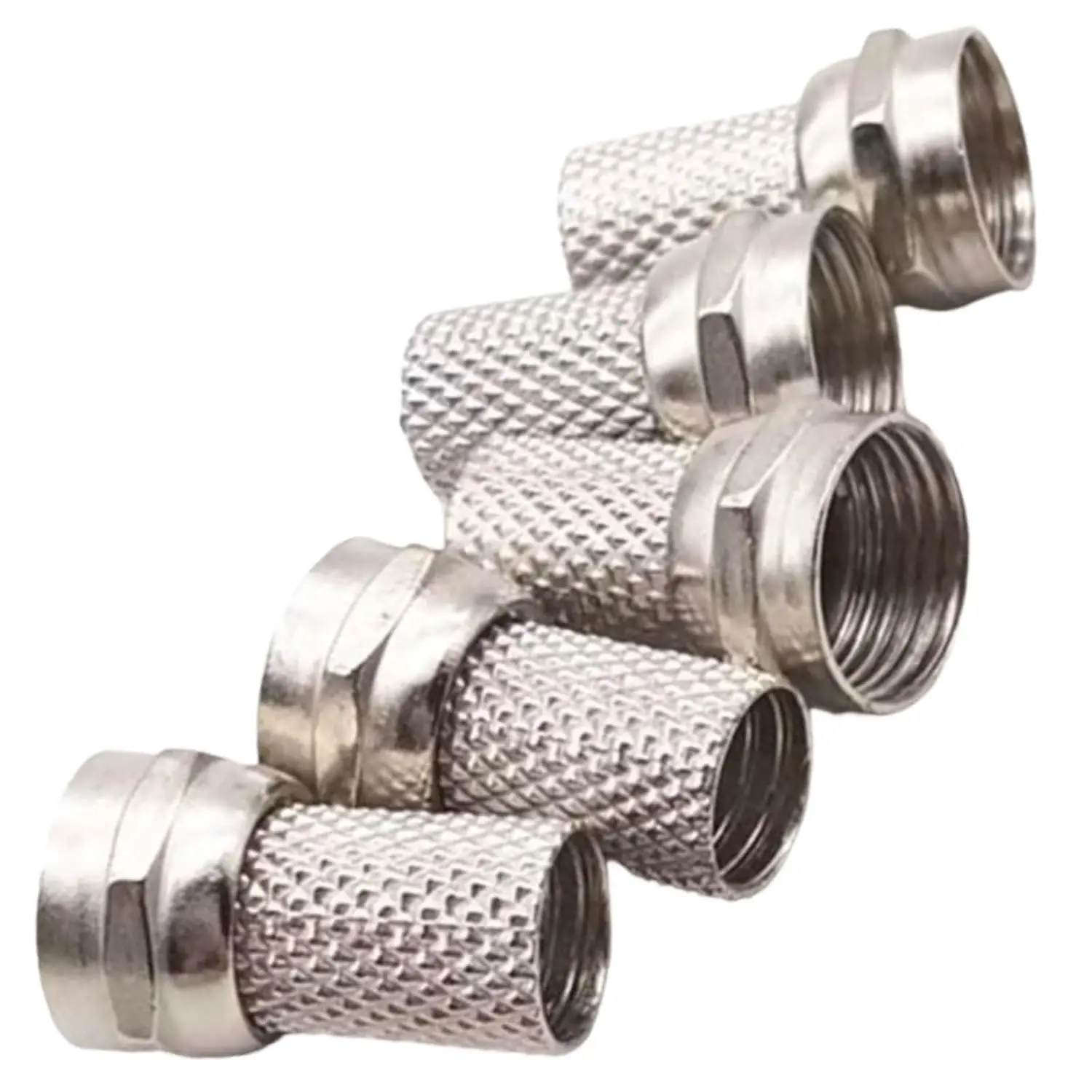 5 Pack RG6 F-Type Twist- Coaxial Connectors, Tool-Free & Crimp-Free Design for , Internet &  TV