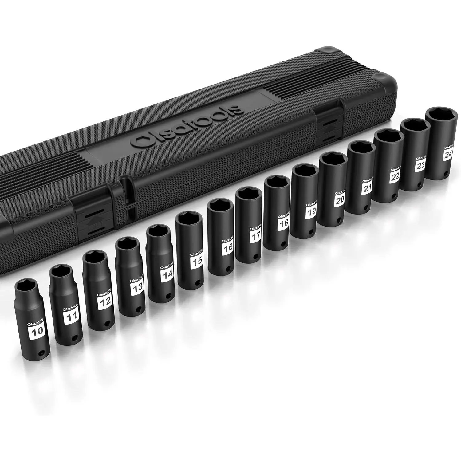 Ivy 1/2-Inch Drive Deep Impact Socket Set - 15pc Metric Cr-Mo 6-Point (10mm to 24mm) - High Contrast Markings - Chrome Molybdenum - Premium Storage Case - Part: 1277