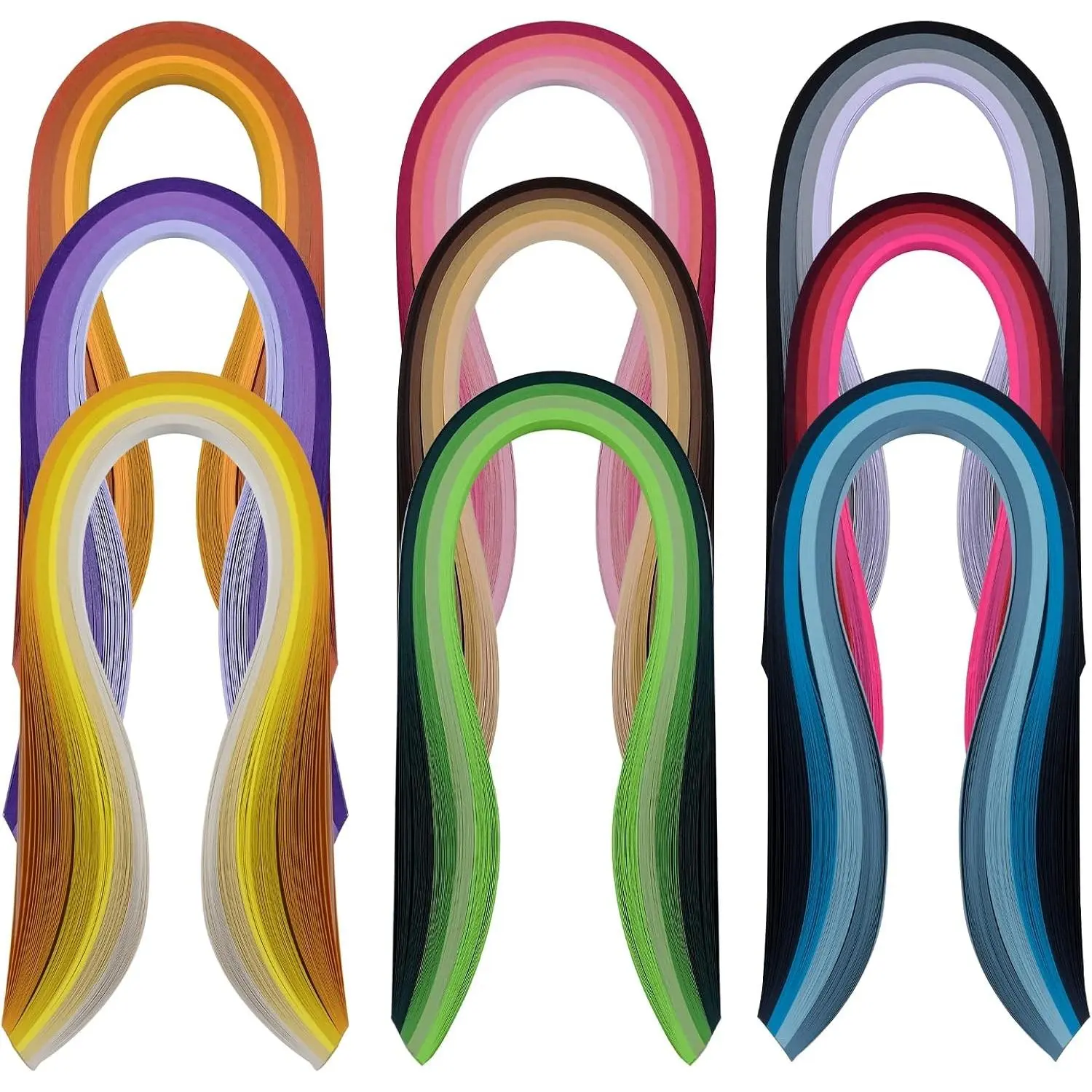 9 Pack 900 Strips 3mm x 39cm 36 Shades 120gsm Pre-Cut Paper for Card Making Fine Paper Art & Decorative Details
