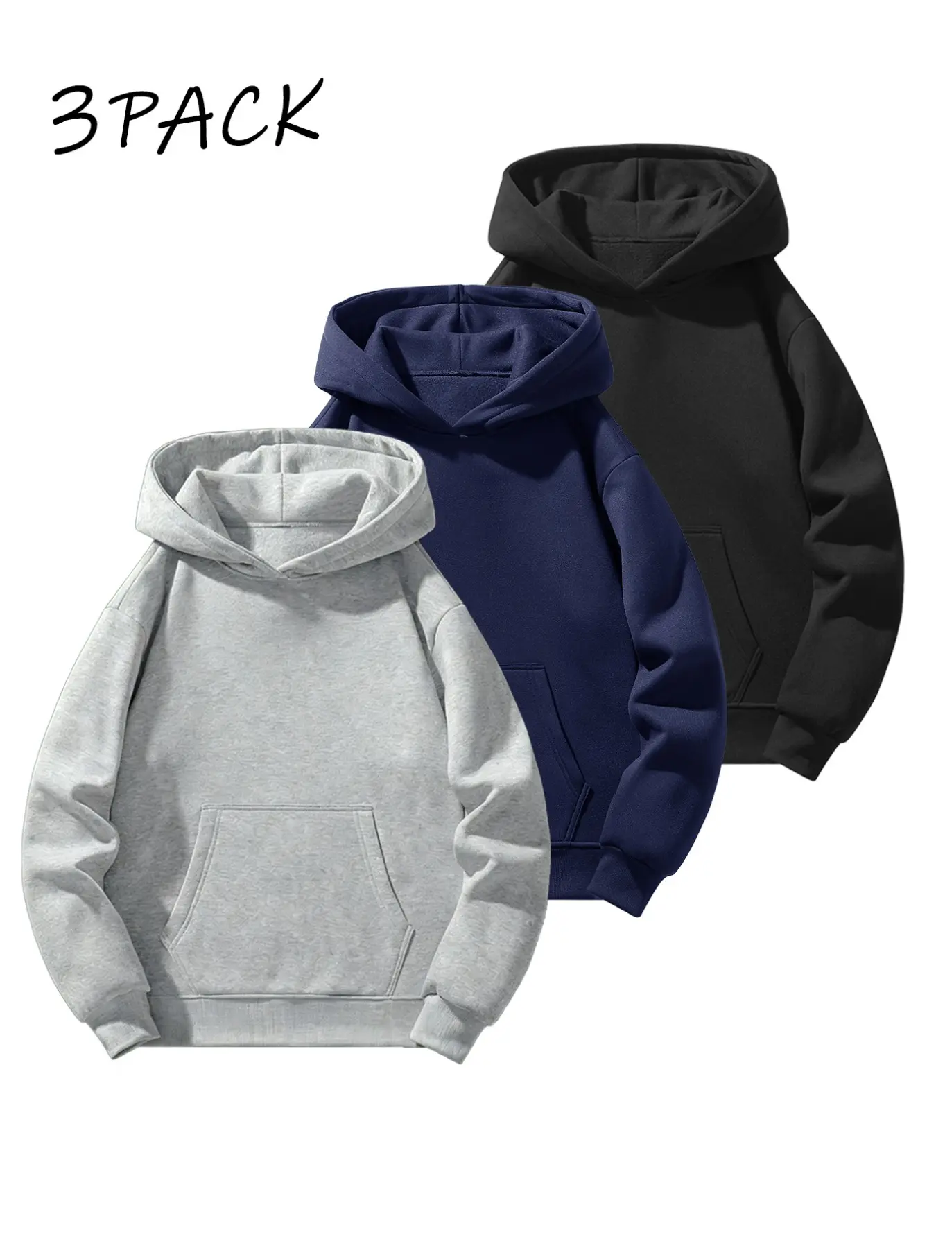 Men's Solid Color Essential Hooded Sweatshirt, Regular-Fit Casual Long-Sleeve Hoodie for Autumn and Winter Daily Wear