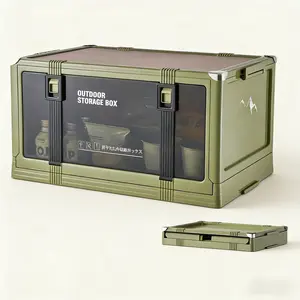 UFORU Foldable Campervan Trunk Organizer - Multi-layer Thickened Storage Box with Lid, Durable Plastic,  Design, Suitable for Outdoor Picnics, Travel, and Car Interior Organization, Sturdy Construction Car Camping Accessories