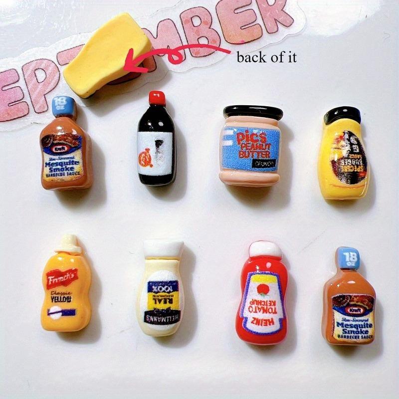 14Counts Miniature Sauce & Condiment Models - Adorable DIY Craft Decor, Play Kitchen Accessories for Phones/Frames/Fridges/Journals (Includes Ketchup/Mustard/Mayo/Soy/BBQ/Syrup/Salad Dressing) - Handmade Mini Food Replicas, Play Set