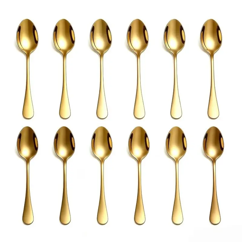 8-Piece Stainless Steel Coffee Spoon Set, Dessert Spoons, Teaspoon, Iced Tea Spoons, Long Handle for Milk Tea, Ice Cream, Coffee, Tea, Sturdy, Stainless Steel Cutlery, Stainless Steel Utensils, Metal Utensils