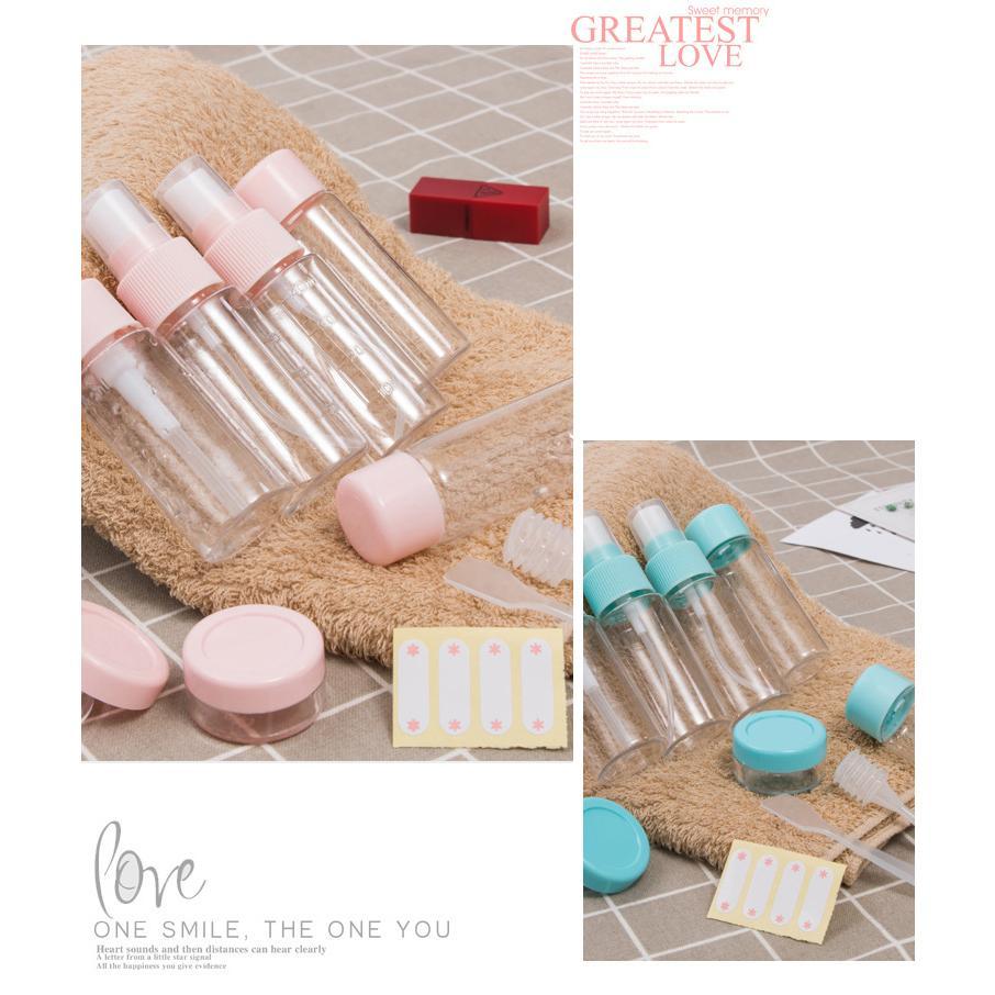 Travel Makeup Bottle Set with Storage Bag, 11pcs/set Portable Leak Proof Toiletry Container Set, Clear Cosmetic Container for Lotion, Shampoo, Cream, Soap