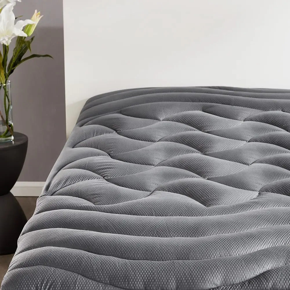 King Mattress Topper, Cooling Mattress Cover for hot Sleepers, Zoned Cool Mattress Protector Breathable and Washable, Deep (Grey, King)