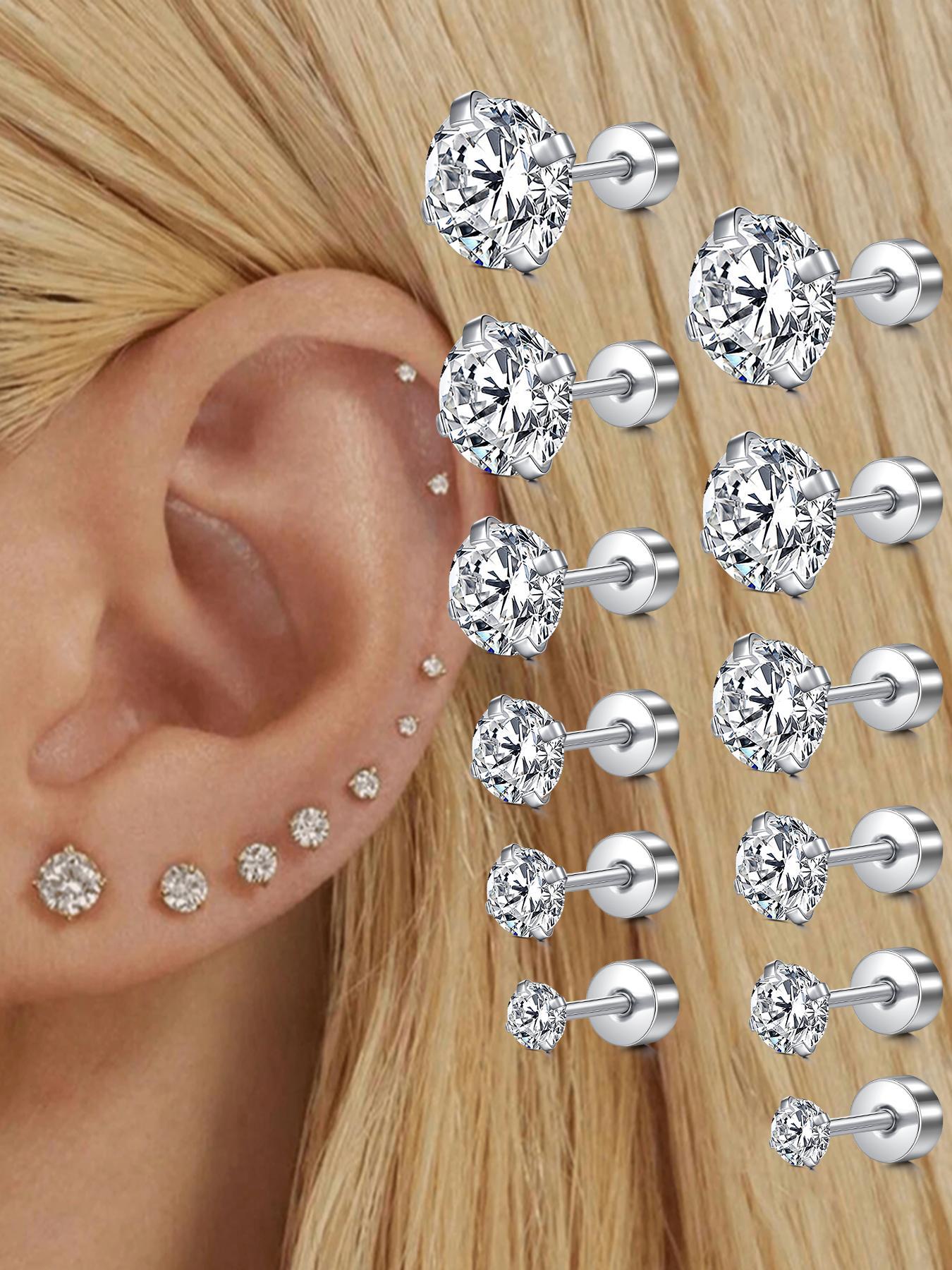 Luxury Jewelry Rhinestone Decor Stud Earrings, Trendy Matching Stud Earrings for Women & Men for Party, Classic Fashion Accessories for Daily Wear