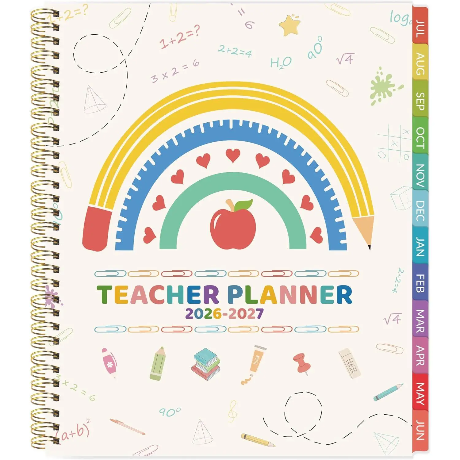 Teacher Planner 2026-2027 - Teacher Planner 2026-2027 Academic Year, July 2026 - June 2027, Weekly & Monthly Lesson Plan Book with Monthly Tabs, Golden Stamping, 8.7" x 10.8"