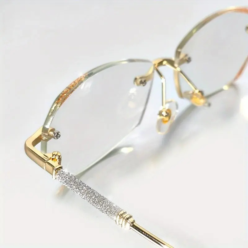 JT&VC 2-Pack Diamond Sparkle Rimless Reading Glasses For Women |   Blue Light Blocking PC Lenses |   Lightweight Metal Frame Design |   Face-Flexing Nose Pads |   Stylish Eyewear For Computer & Reading