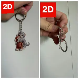 Cute Monkey Keychain Kawaii, Handmade 2D Design, Perfect for Backpacks and Wallets, Creative Gift Idea, Essential Home Accessory, Cute Keychains