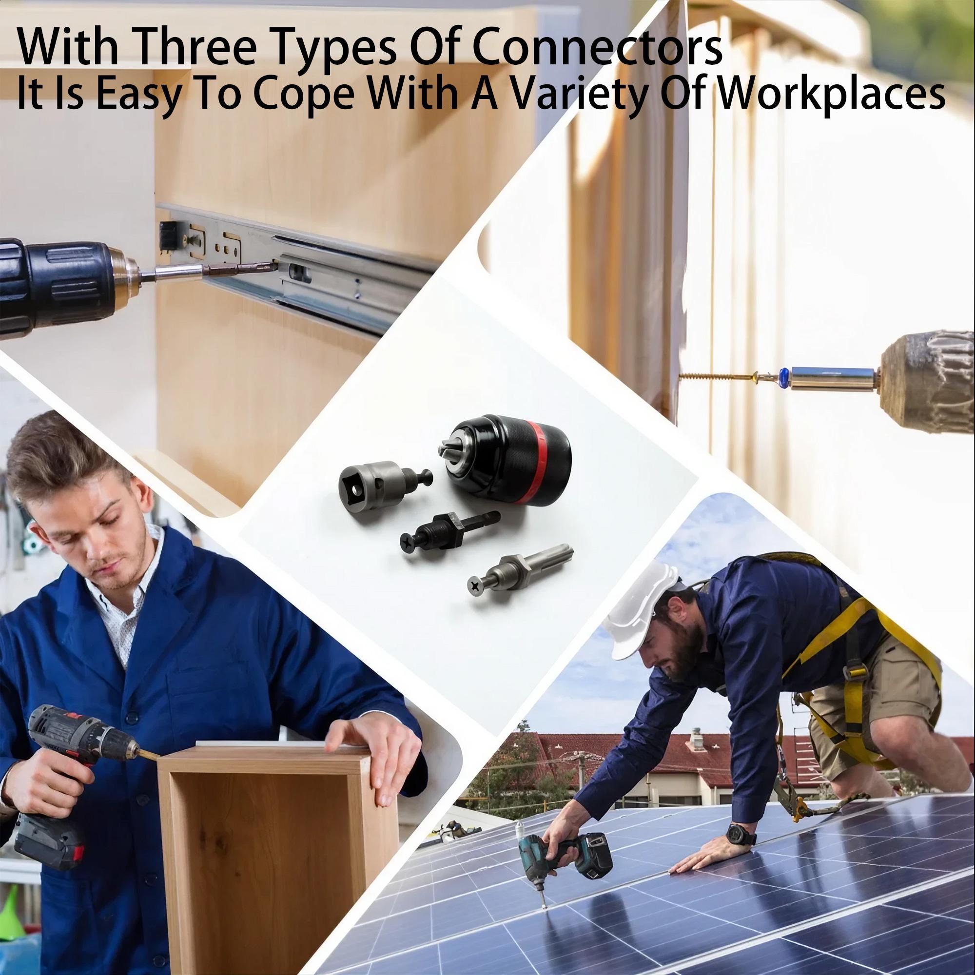 Heavy Duty 1/2-20UNF 13mm Keyless Drill Chuck & SDS & Socket Square Female Adapter, Hardware Tools, Professional Power Tool Accessories, Drill Bit Extension