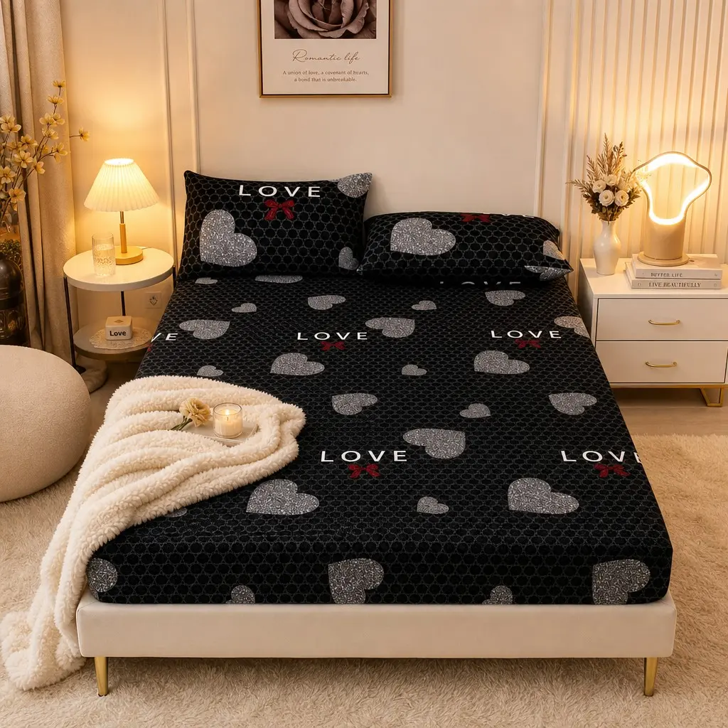 Four-Season Printed Bed Sheet Set, Includes Comfortable Bed Sheet and Two Pillowcases, Versatile Home Decor, Fashionable and Romantic