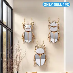 Resin Beetle Wall Hanging Decor, Mirror Surface Design, Home Decoration Craft, Insect Lover Collectible, Party Ornament, Wall Mounted Decor, Hangable Room Decor, Interior Wall Decor, Decoration Items