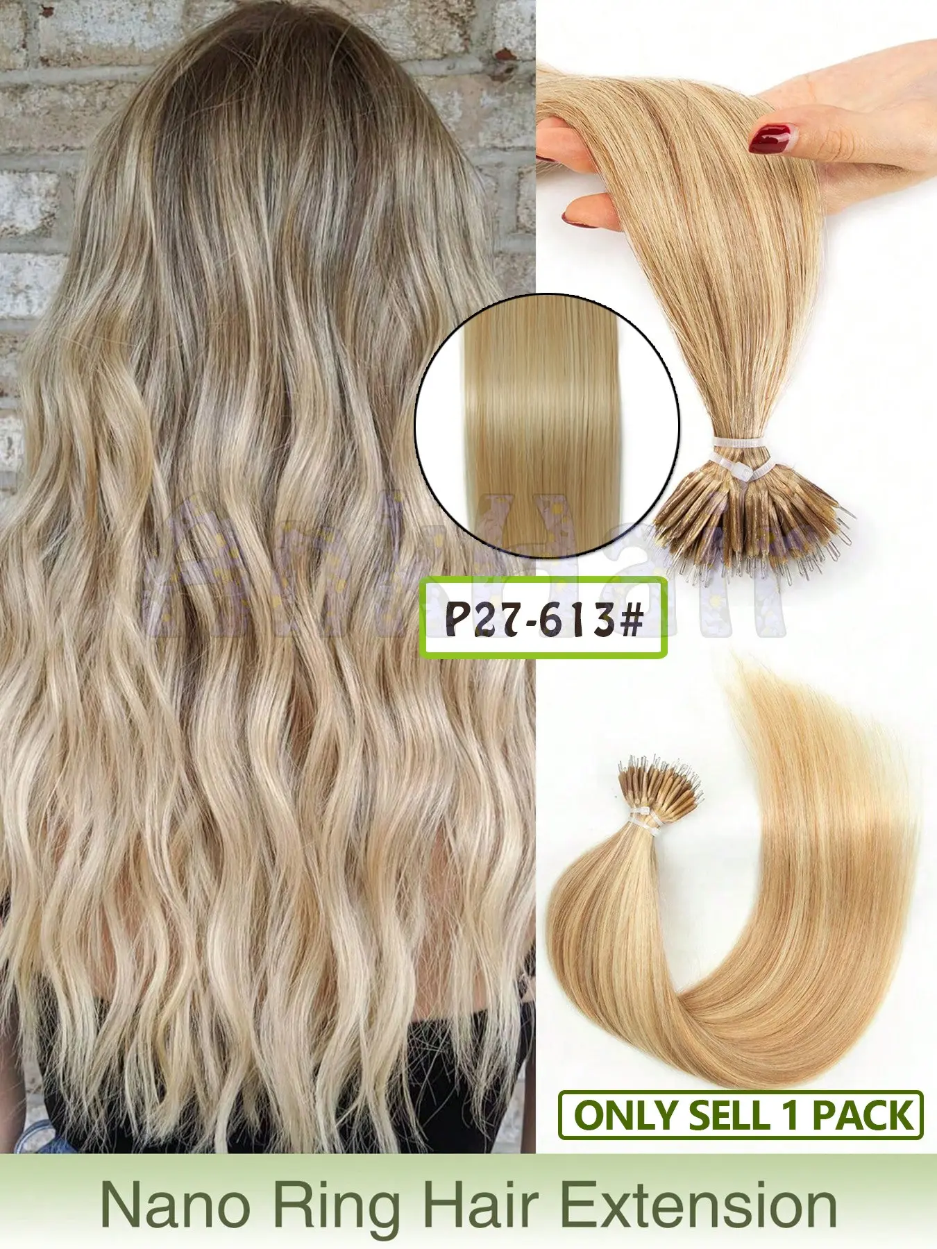 12-20 Inch Nano Ring Real Human Hair Extensions, Smooth Straight Remy Hair, Nano Bead Weft, Nano Tip Extensions for Women, Natural Straight Extensions