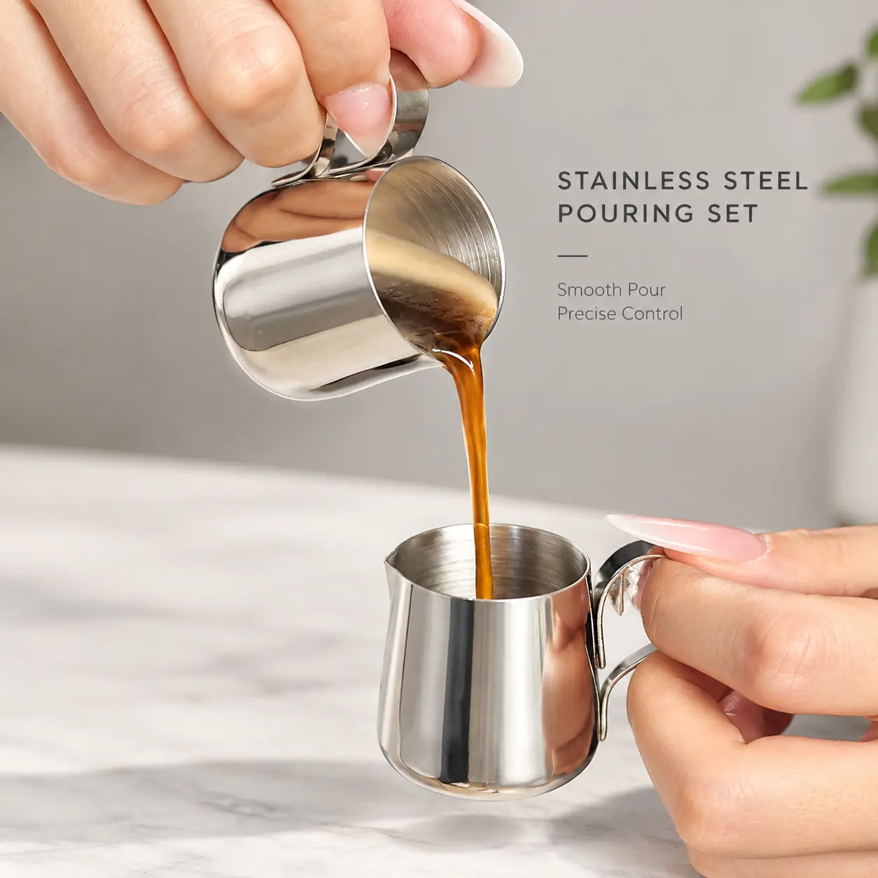 Food Grade 304 Stainless Steel Mini Milk Pitcher with Precision Pouring Spout, Compact Latte Art Coffee Frothing Jug, Heat Resistant Espresso Barista Accessory for Home Cafe Brewing and Professional Latte Preparation