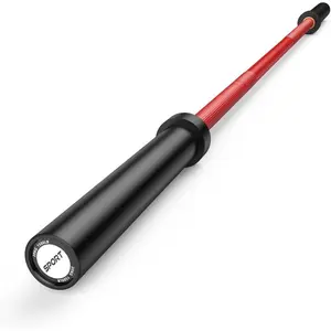 Elite 7FT Olympic Barbell (45LBS) - 190K PSI 1500LBS Capacity Needle Bearing Weight Bar for Home Gym (Red/Black)
