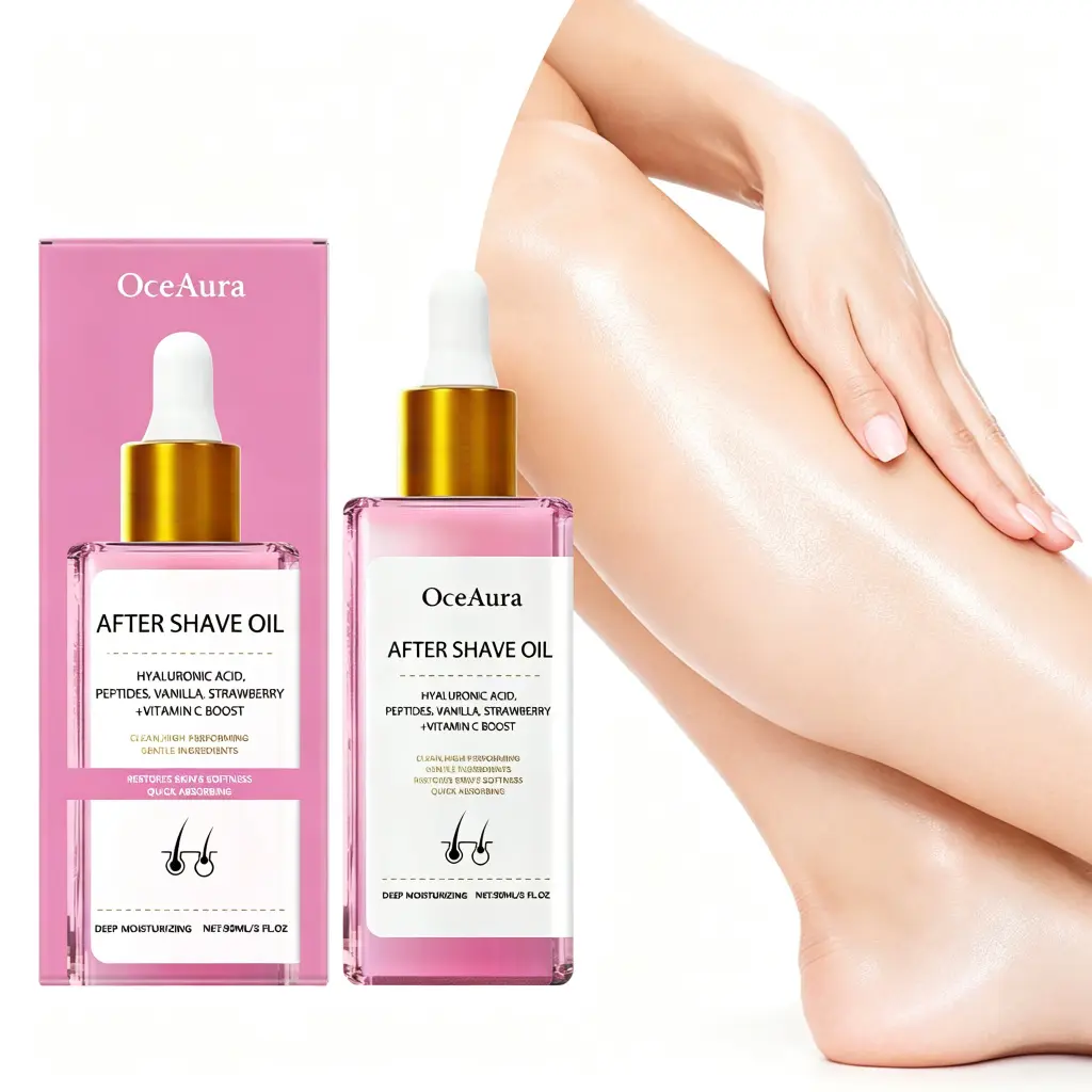 Strawberry Body Oil for Shaving & Hair Removal | After Shave Moisturizer, Soothing Skincare Oil for Silky Smooth Skin | TikTok Viral Beauty Essential