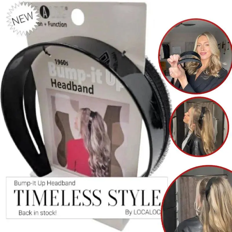 Bump-it Up Headband, Black Fluffy Hair Clip Women Hair Bands Hair Accessories Lady Decorative Hair Clip With Fluffy Appearance