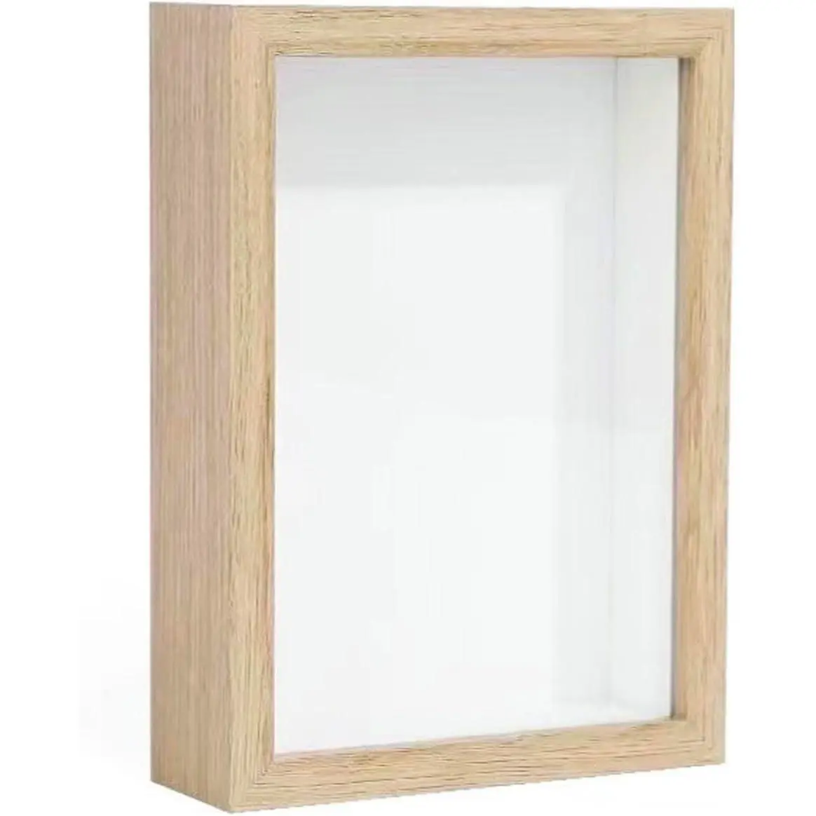 4x6 Shadow Box Frame Display Case, Display Case Box for Memorabilia, Medal, Wedding Memories, Crafts, Tickets, Photos, , , Doll (Burlywood)