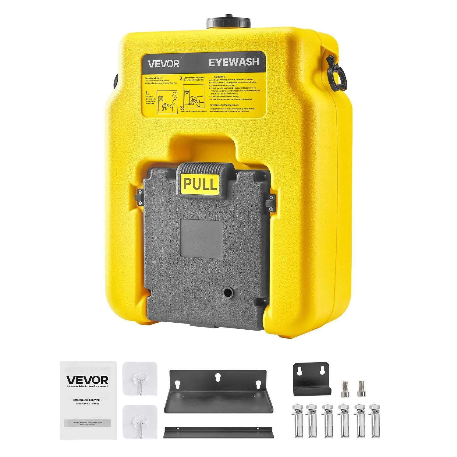 VEVOR 14gal Portable Emergency Eye Wash Station, OSHA-Approved Lightweight Unit with Dual Sprayers, Foldable Anti-Corrosion PE Base, Wall-Mounted/Flat Surface Compatible, First Aid for Labs, Schools, Avoiding Legal Risks, Pe Plastic