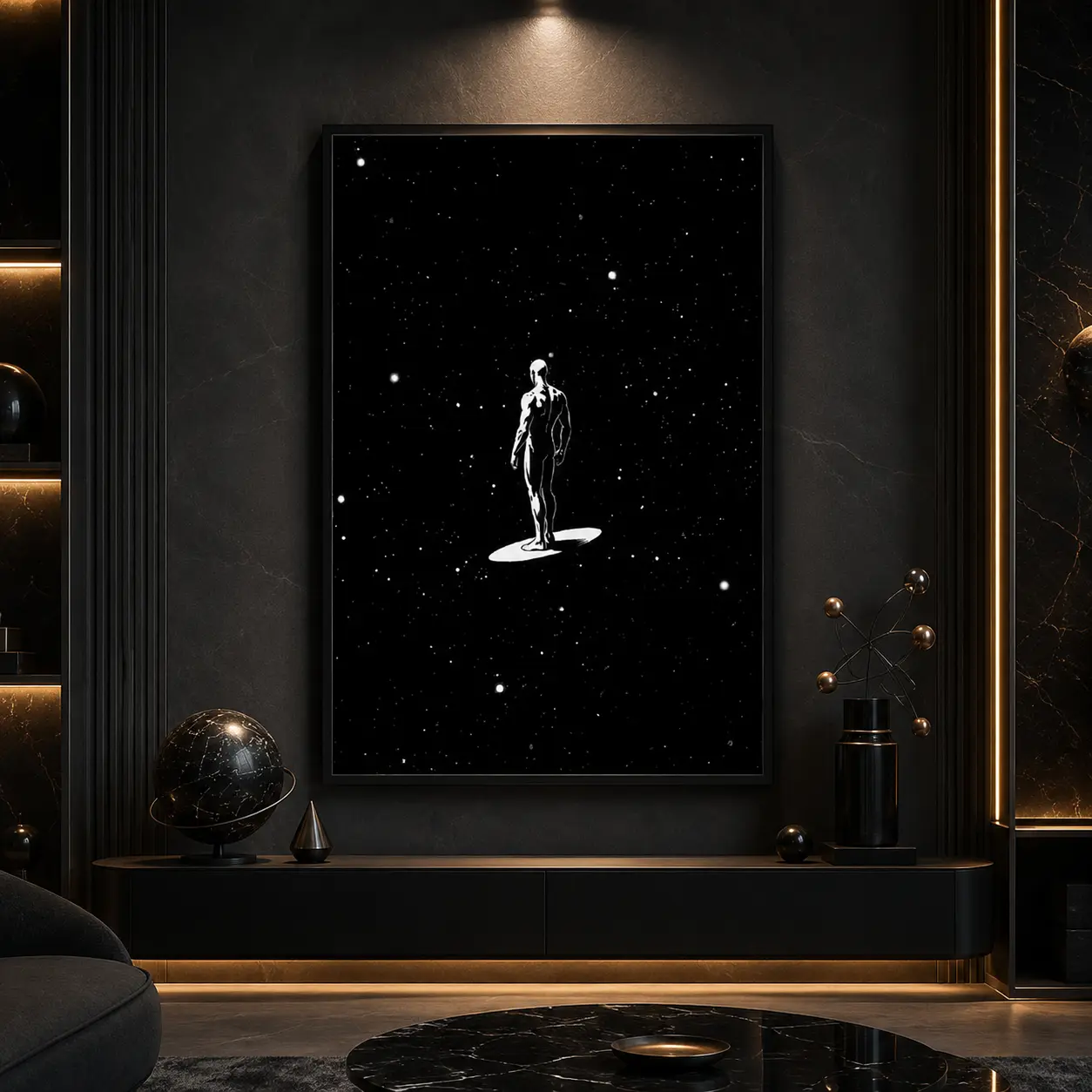 Superhero Universe Canvas Wall Art Print, Modern Minimalist Realistic Poster, Decorative Movie Inspired Artwork for Living Room Bedroom Dorm Office Game Room, Gift for Movie Fans, Contemporary Home Wall Decor